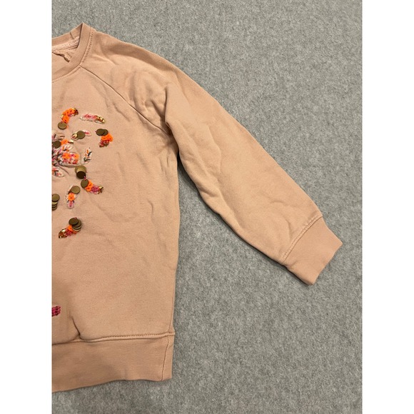 Soft Gallery Chaz Sweatshirt Kids 6Y Sequin Embroidered Flamingo Pullover Peach - Picture 14 of 16
